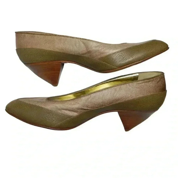 Walter Steiger Vintage Pumps Women's Size 10 B Brown Cone Mid Heel - Picture 6 of 12